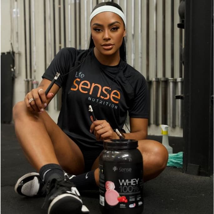 Camiseta Dry Fit Life Sense Nutrition- Preta - Unissex - Academia Secagem Rápida Treino Fitness