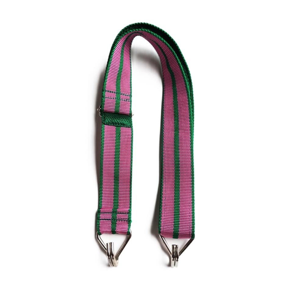 Talabarte 2 Ganchos Profissional Para Percussão Surdo Timbal Ajustável - VERDE E ROSA