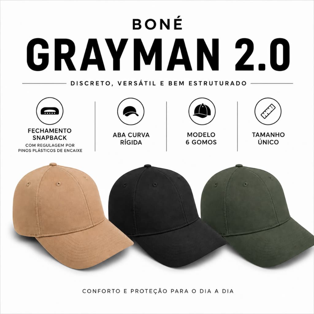 Boné Invictus Tático Grayman 2.0 Preto Caqui Verde