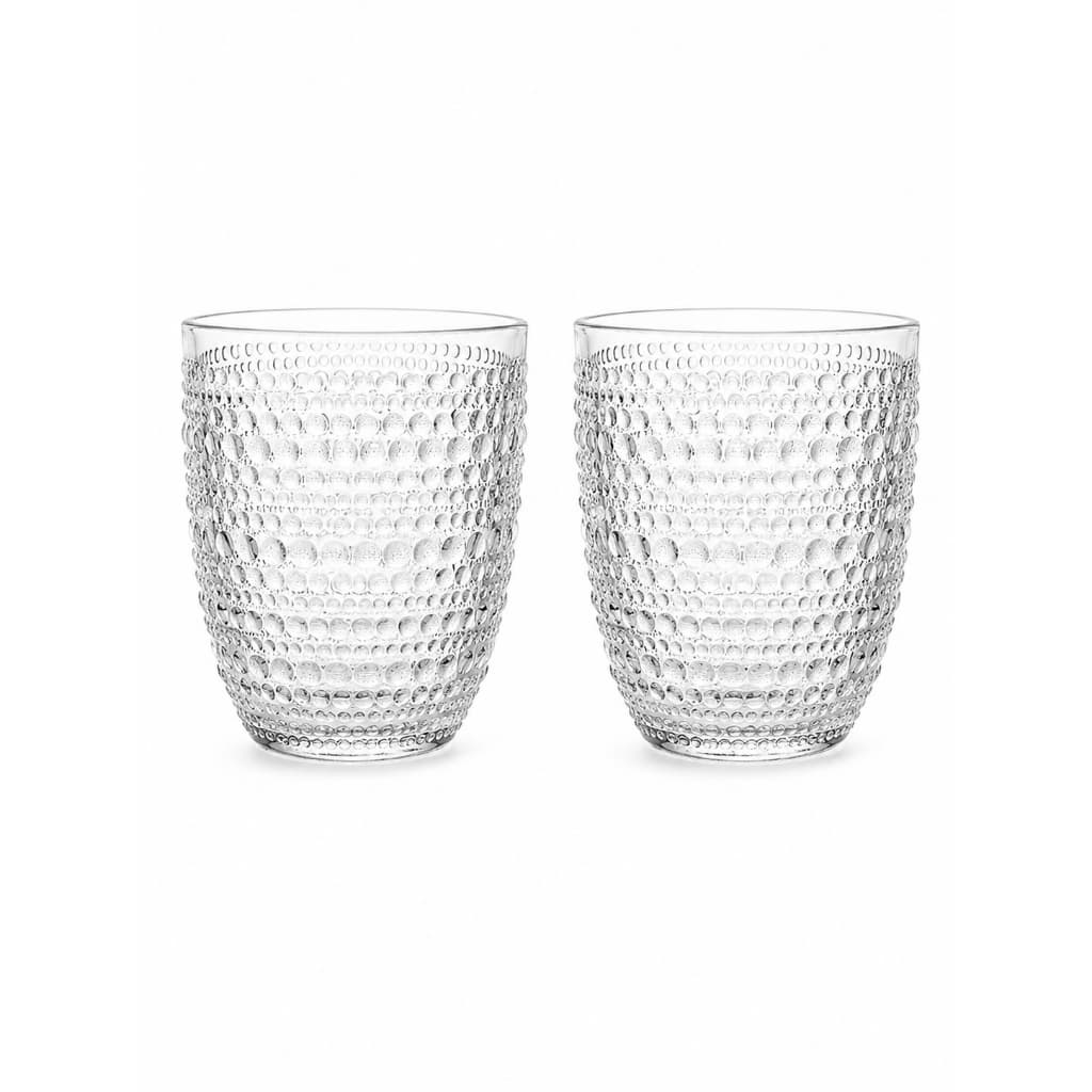 Jogo de Copos Bubbles Dumiat 330ml Kit com 4 Copos de Vidro Transparente para Água Suco e Drinks