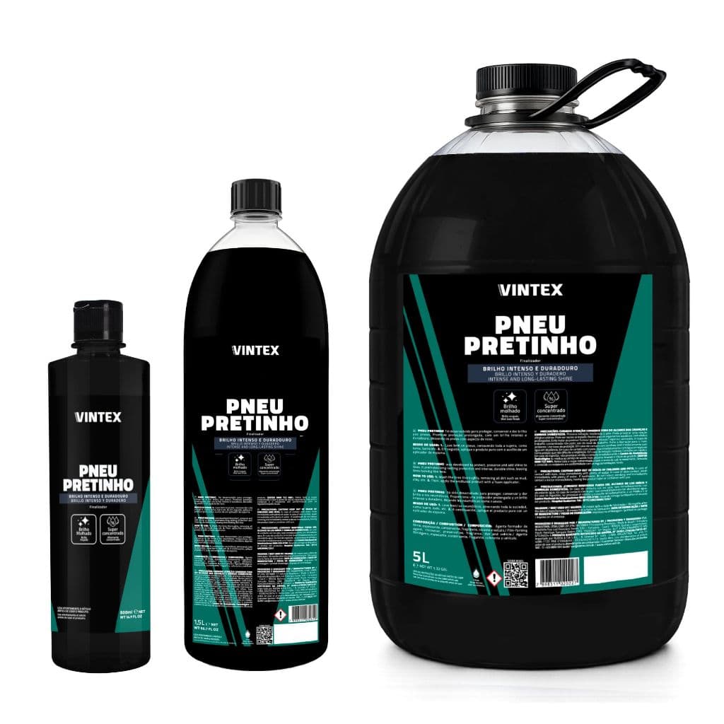 Pneu Pretinho Vintex by Vonixx - Preteador para Pneus Brilho Intenso e Duradouro Original