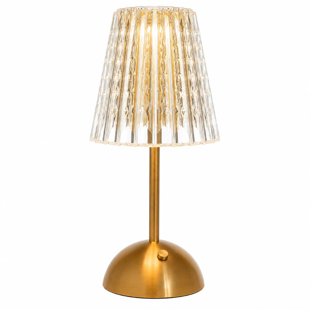 Luminária de Mesa LED USB Wolff Leumina 30cm Cristal 3 Tons de Luz Abajur Recarregável Frete Grátis