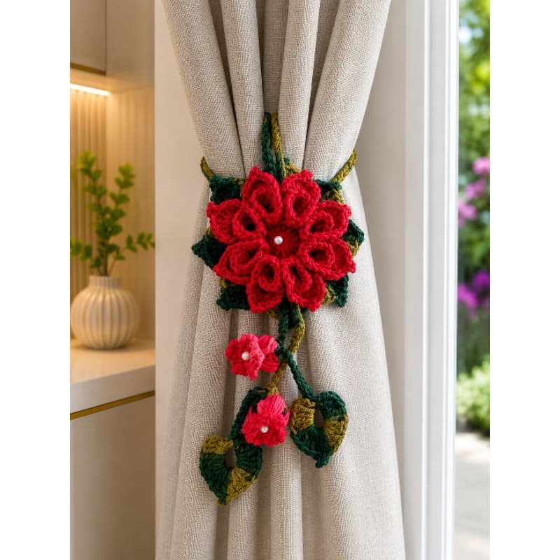 🌸 Amarrador de Cortina em Crochê – Flor Artesanal 🌸