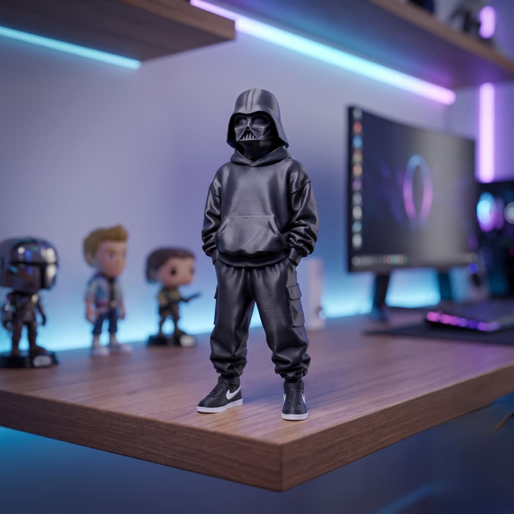 Estátua Decorativa Lorde Sombrio Street Style em Impressão 3D – Figura Colecionável Premium para Decoração Geek