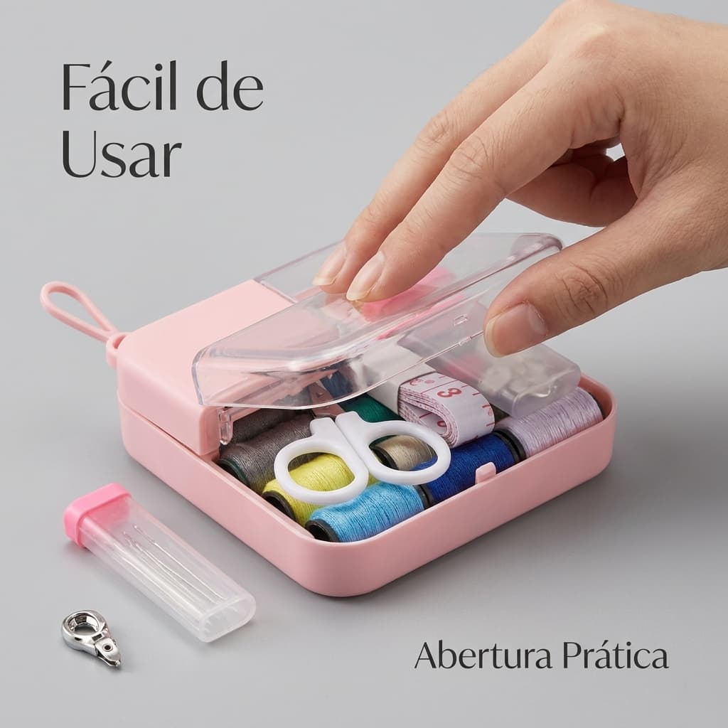 Kit de Costura Completo Portátil Pronta Entrega Estojo Viagem