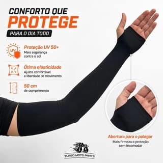 Par de Protetores de braço unissex com proteção solar UV50+ para motociclistas, entregadores, motoristas e esportistas