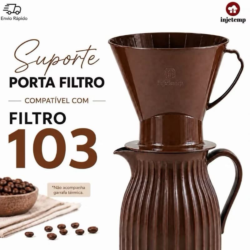 Porta Filtro De Café Suporte Coador 103 Com Funil P/ Garrafa promoção