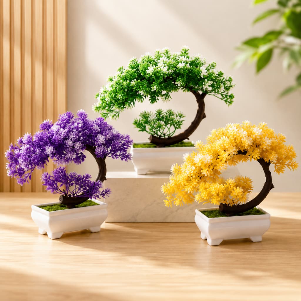 Bonsai Artificial Decorativo Mini Árvore em Vaso Planta Artificial para Sala Escritório Quarto