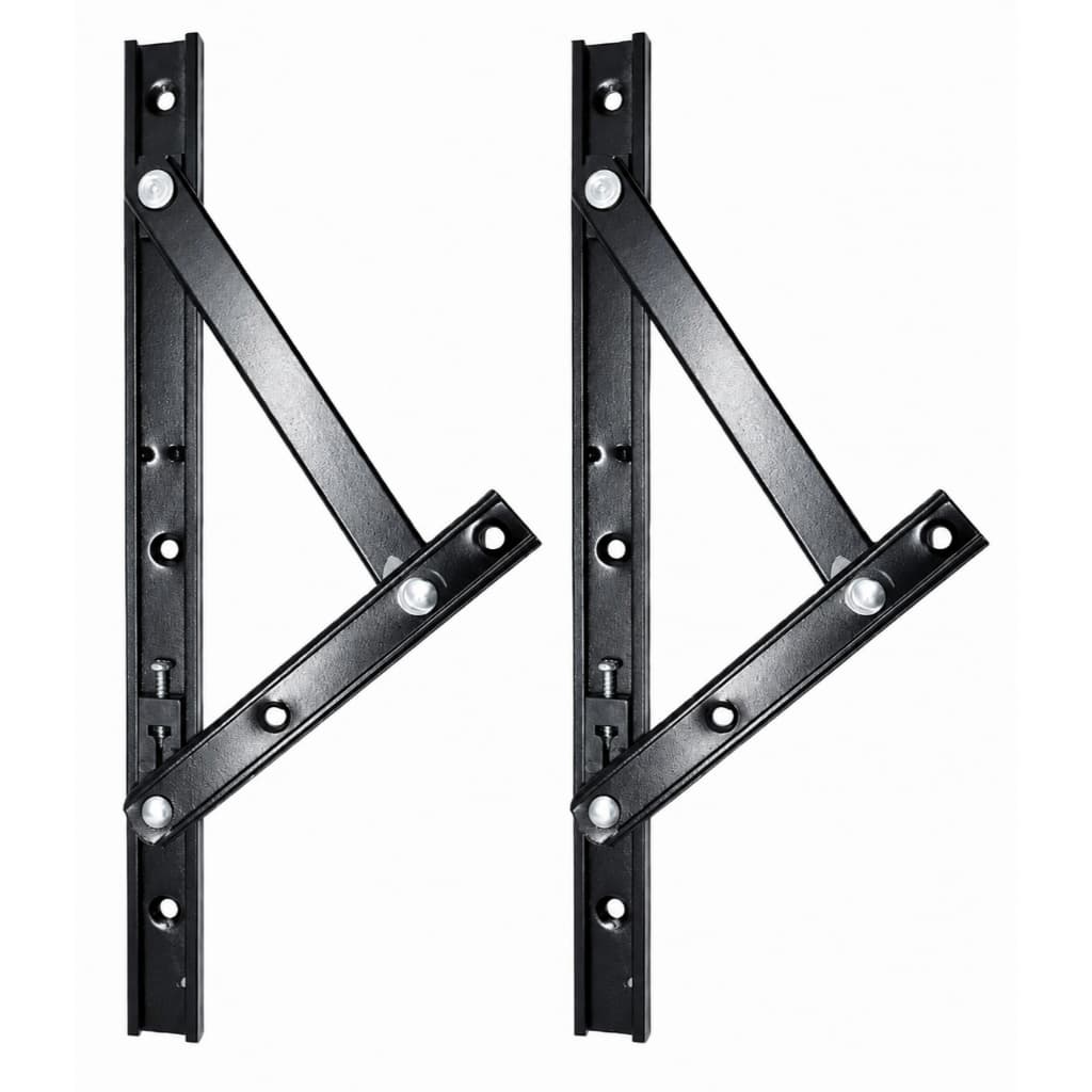 Par Braço Articulador para Janela Maxim-Ar em Alumínio – 40 cm | PRETO | Universal
