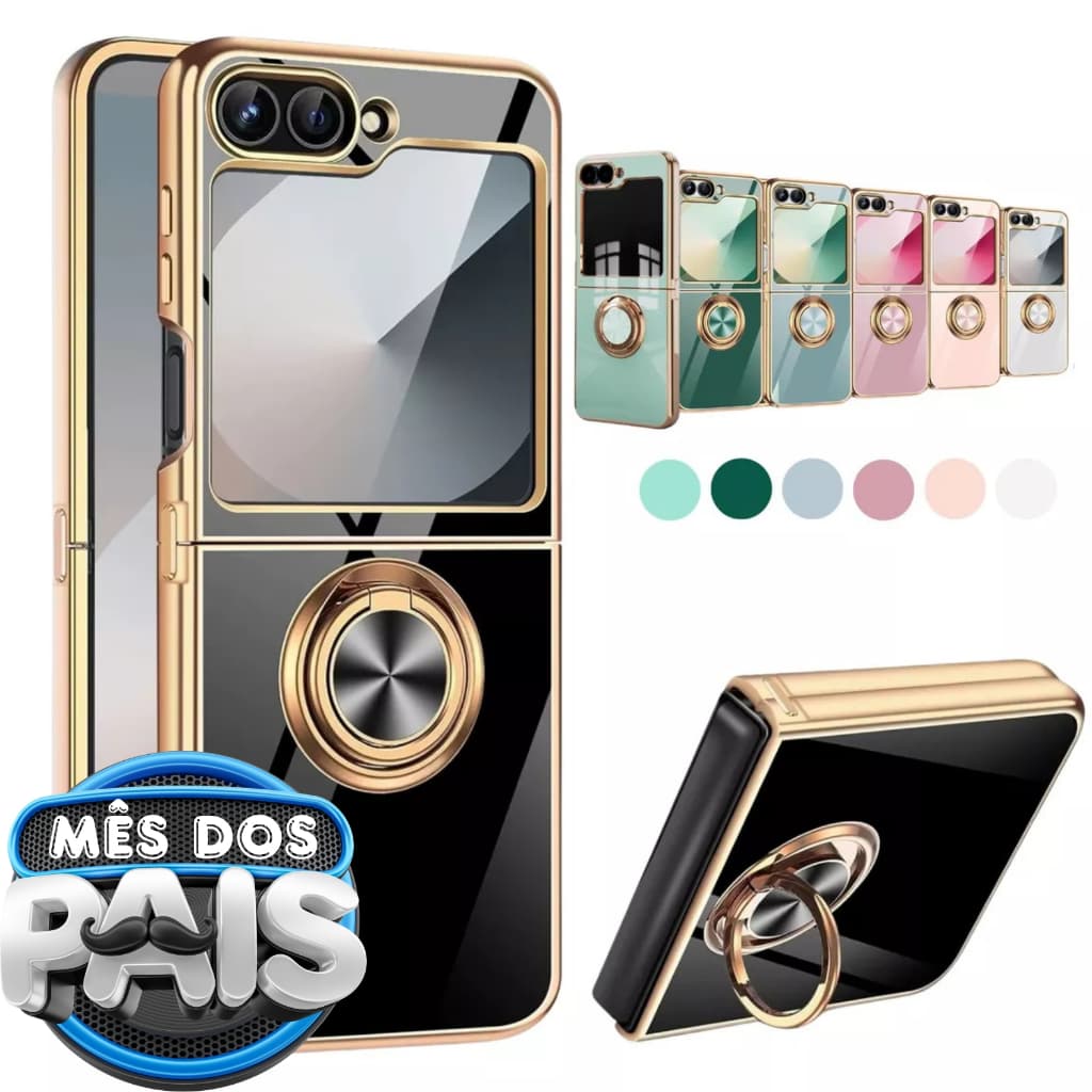 Capinha Capa Para Samsung Z Flip 5 Case Suporte Anel Silicon