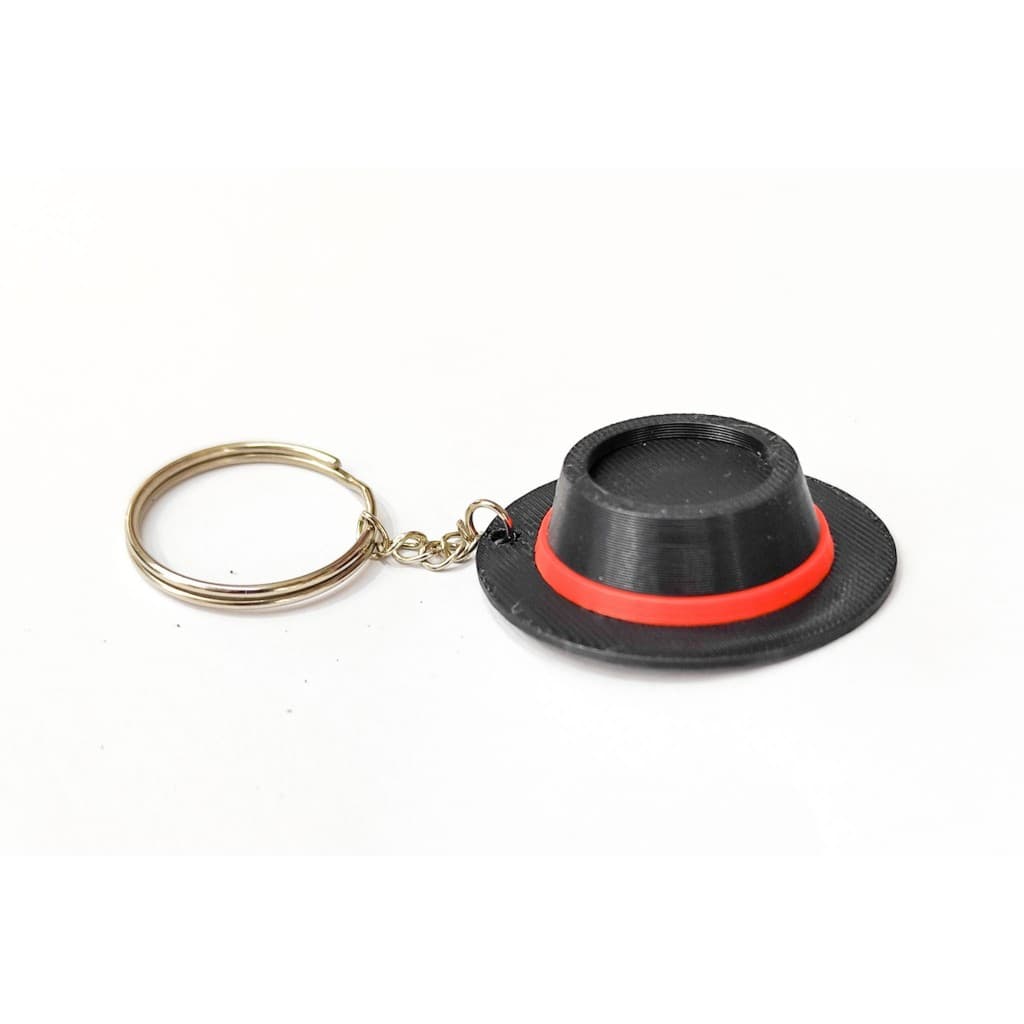 Chaveiro Chapéu Panamá Preto com Vermelho