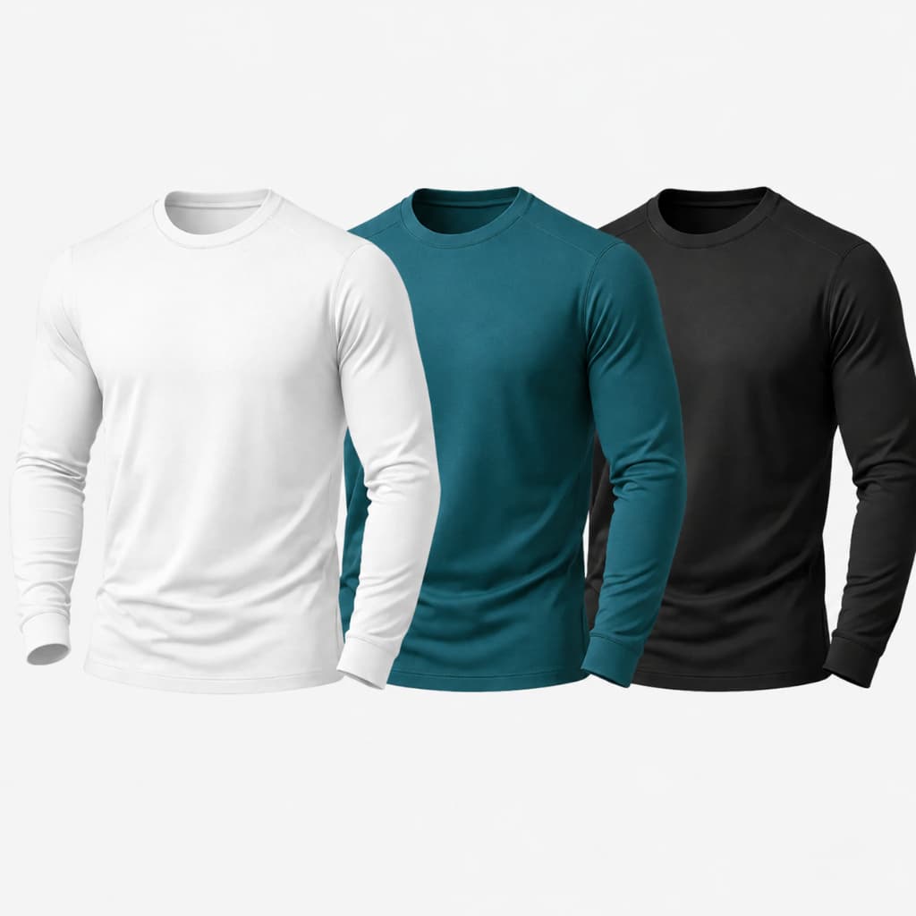 Kit 3 Camisetas Dry Fit Masculina Manga Longa UV50 Poliamida Esporte Academia