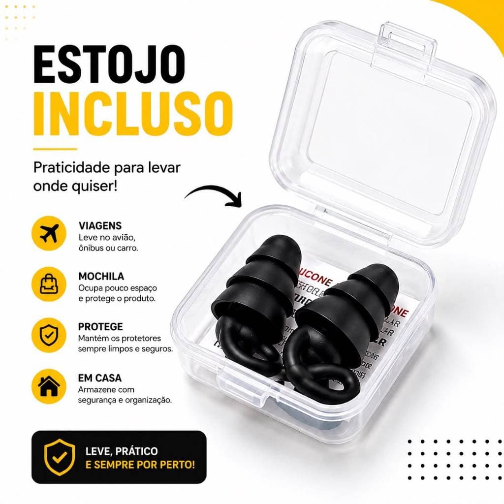 Protetor Auricular Tampão Ouvido Dormir Natação Silicone