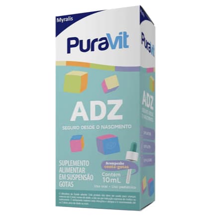 Puravit ADZ Gotas 10ml Bebê - Fortalece Imunidade, Saúde da Visão e Formação de Ossos