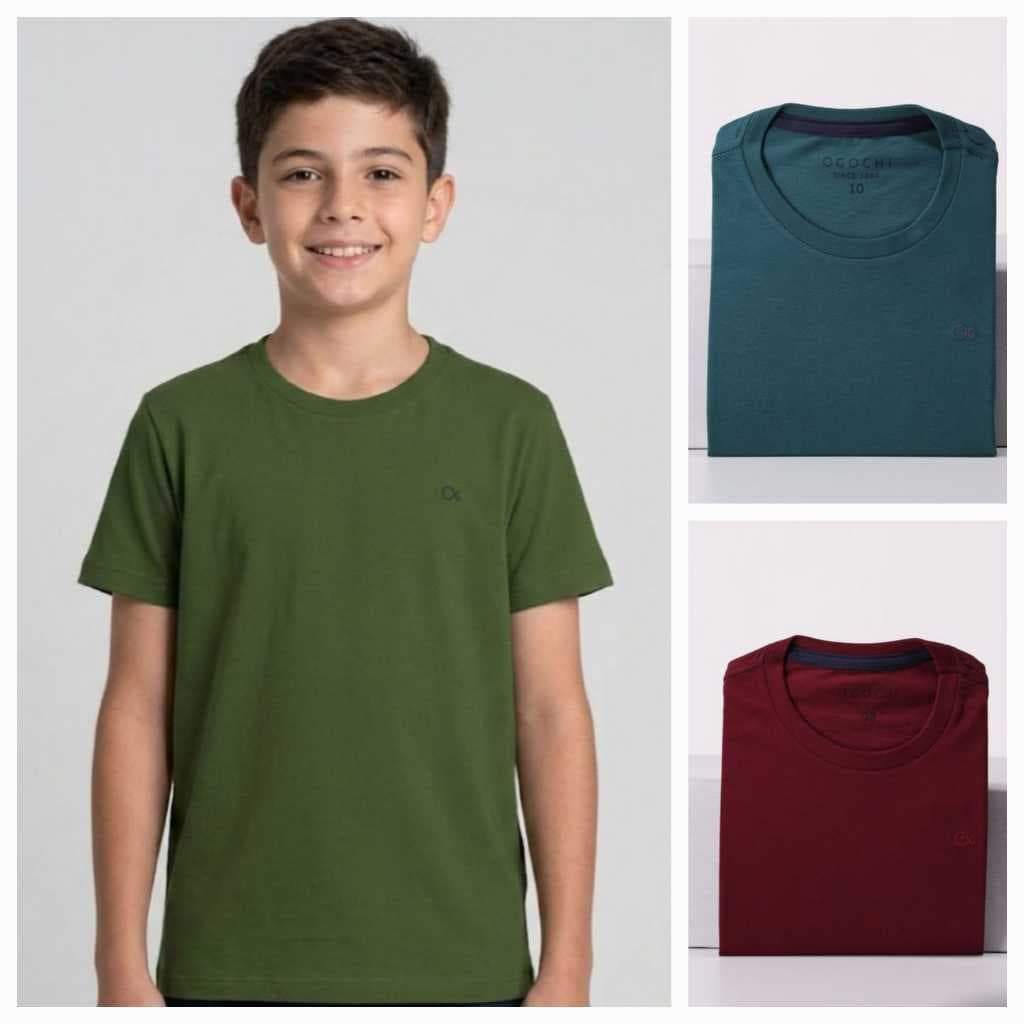 Camiseta Infantil Ogochi Basica para Menino Lindas Cores