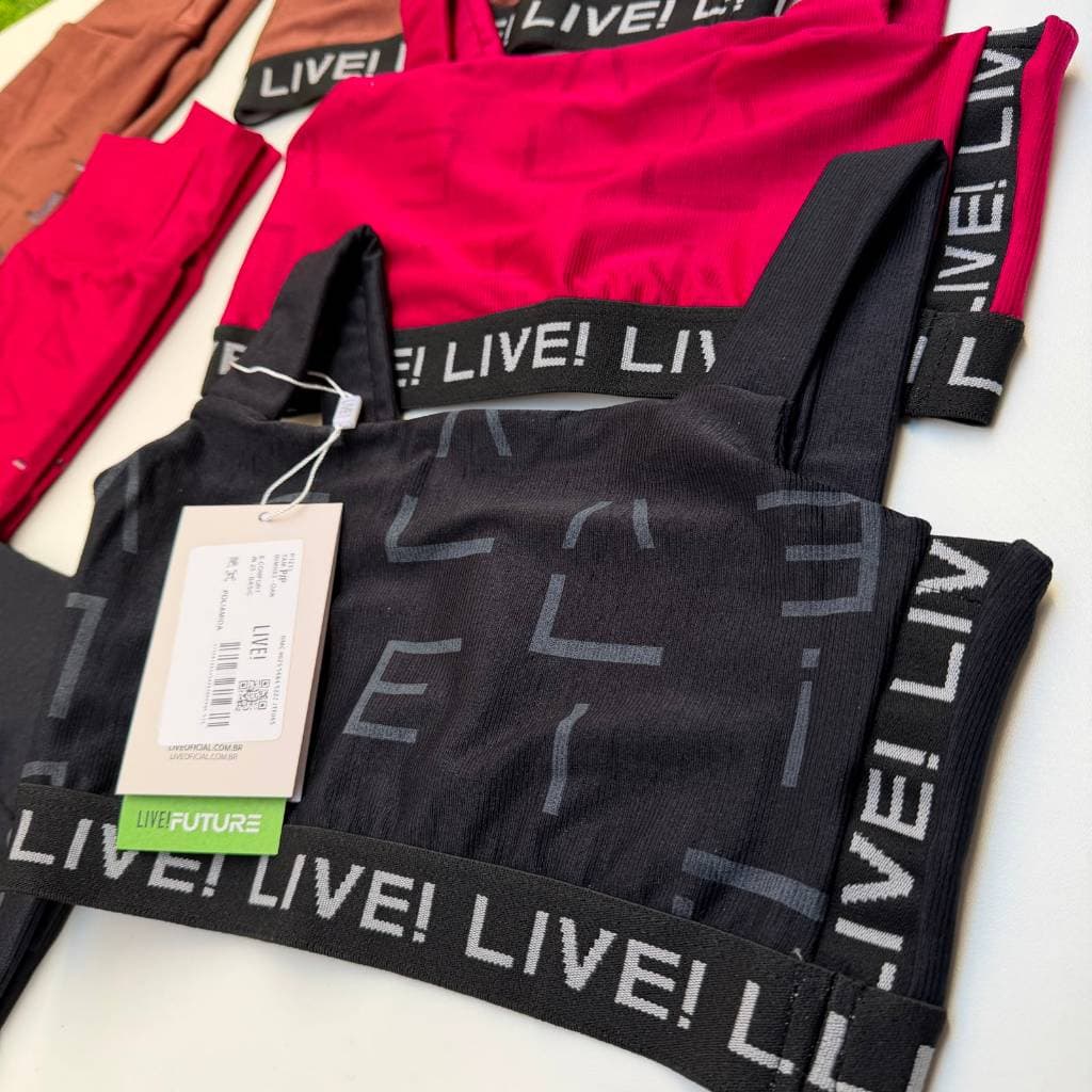 Conjunto Fitness Feminino Live Premium Academia Treino Cintura Alta Top e Legging Confortável  Conjunto Fitness Feminino