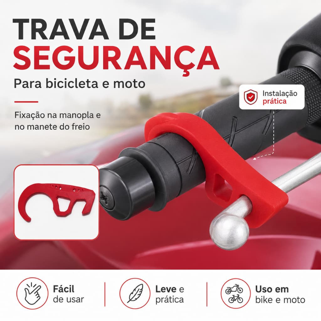 Trava Bicicleta Moto Freio Manopla Punho Inclinação Bike – Leve e Resistente  –  Diversas Cores