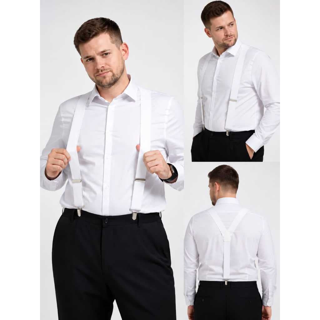 Suspensórios Largo 3,5 Plus Size Masculino Ajustável Regulável Homens Alto