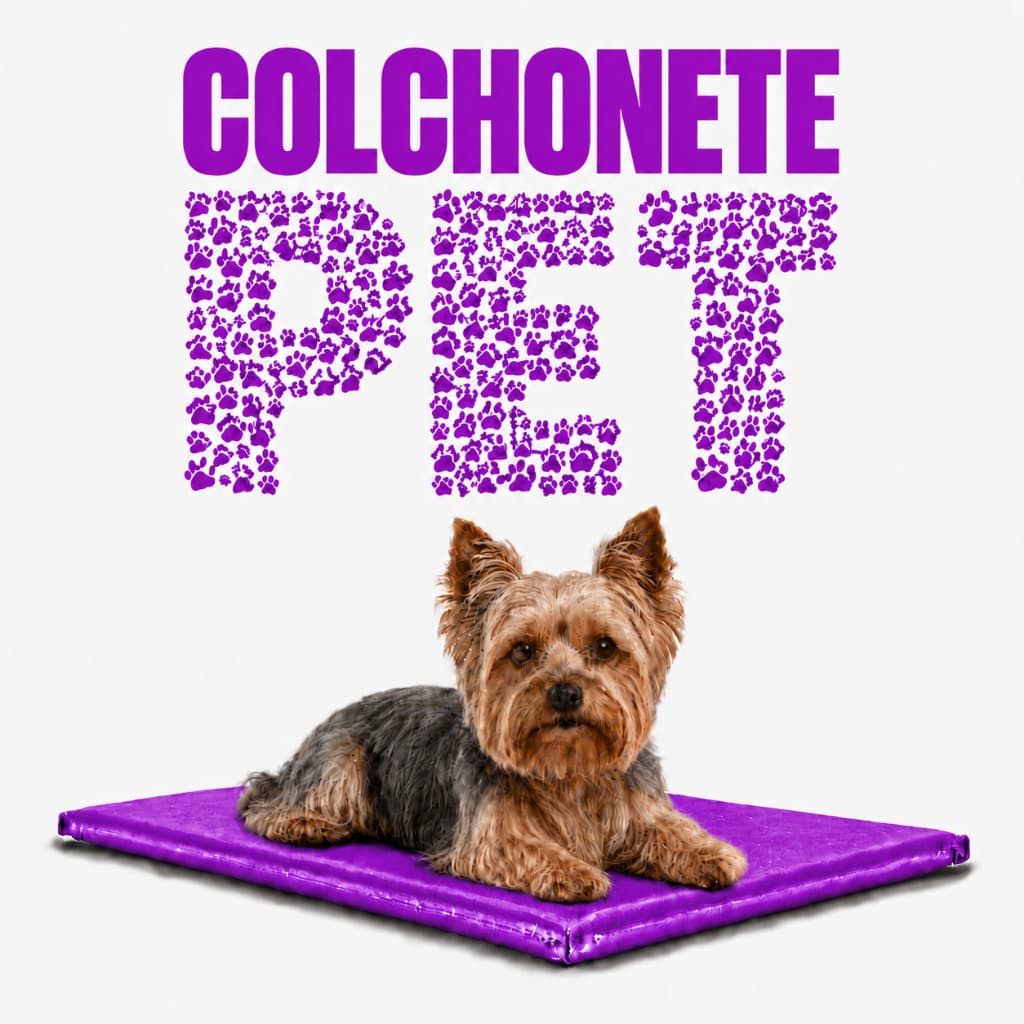 Colchonete Pet Roxo para Cachorro e Gato 90x40x3cm Impermeável