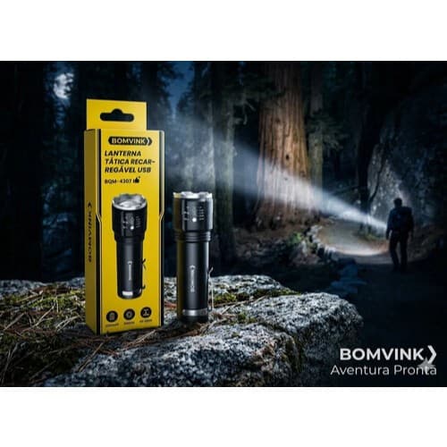 Lanterna Tática Forte Recarregável Usb 1100lm