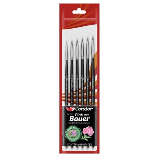 Kit para Pintura Conjunto Pincel Premium Bauer Superficie Lisa Condor 593-1 - 6 pinceis