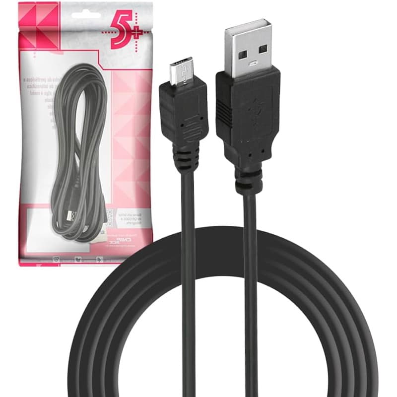 Cabo USB 2.0 Micro USB V8 1,80m Reforçado | Carregamento Rápido Turbo e Transferência de Dados Android/Universa
