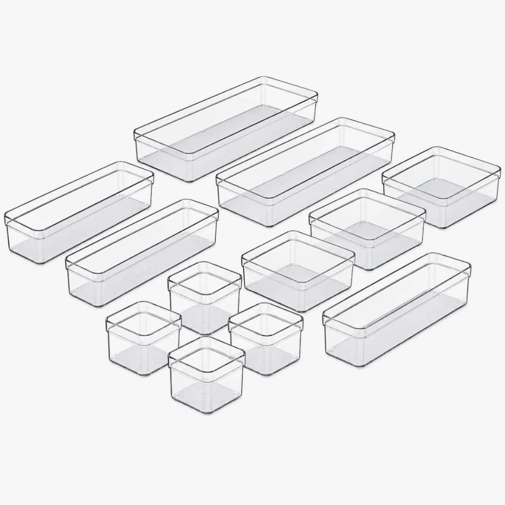 Kit 12 Organizador de Maquiagem Modular para Gavetas Cozinha Banheiro Escritório Armário