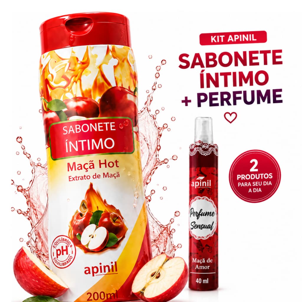 Sabonete Íntimo Feminino 200ml + Perfume Sensual 40ml Apinil  Original