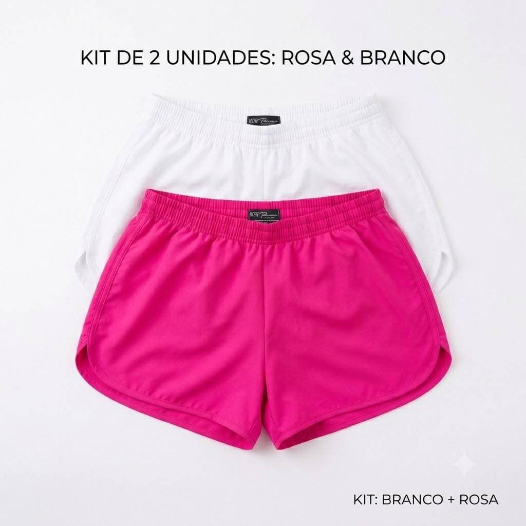 Kit 2 Shorts Tactel Feminino Adulto