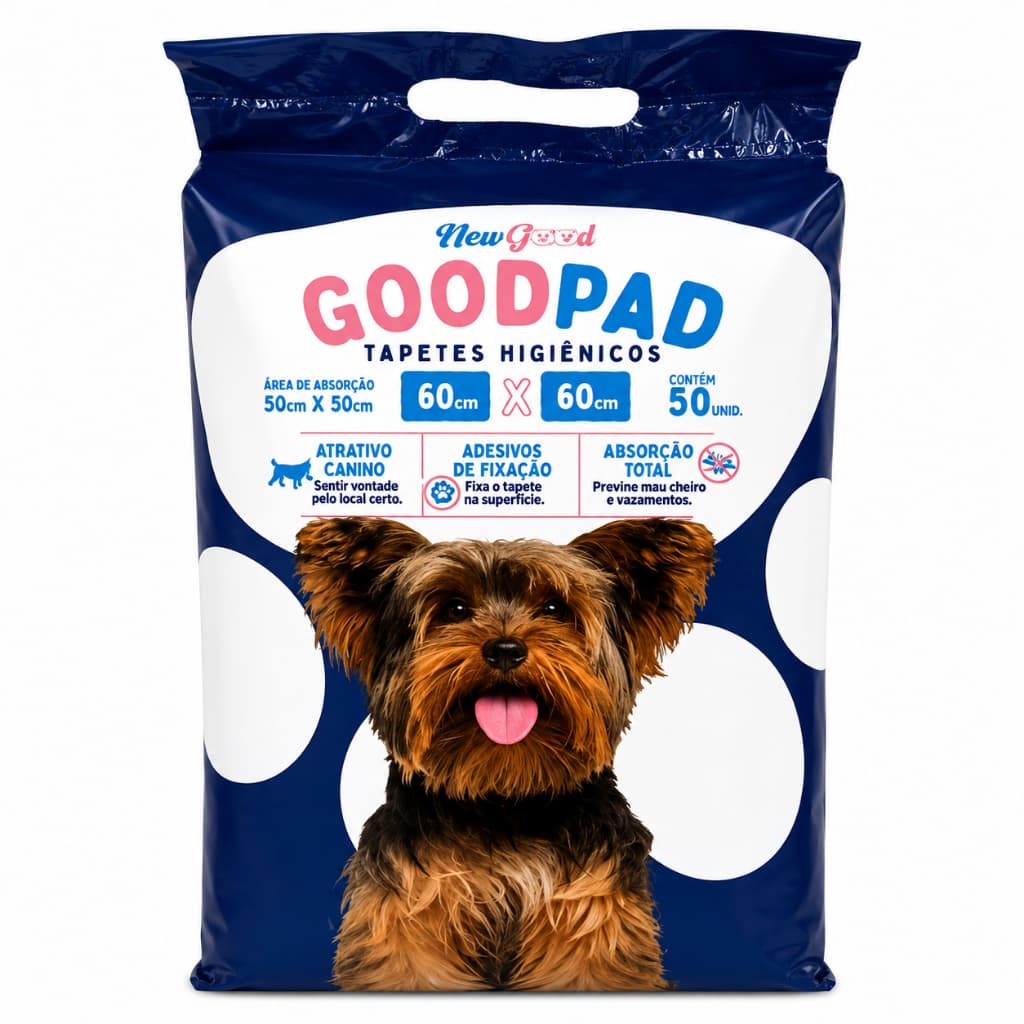 Tapete Higiênico Good Pad Petlike Pet 60x60 e 80x60 30 e 50 Unidades Alta Absorção Com Adesivo Antivazamento