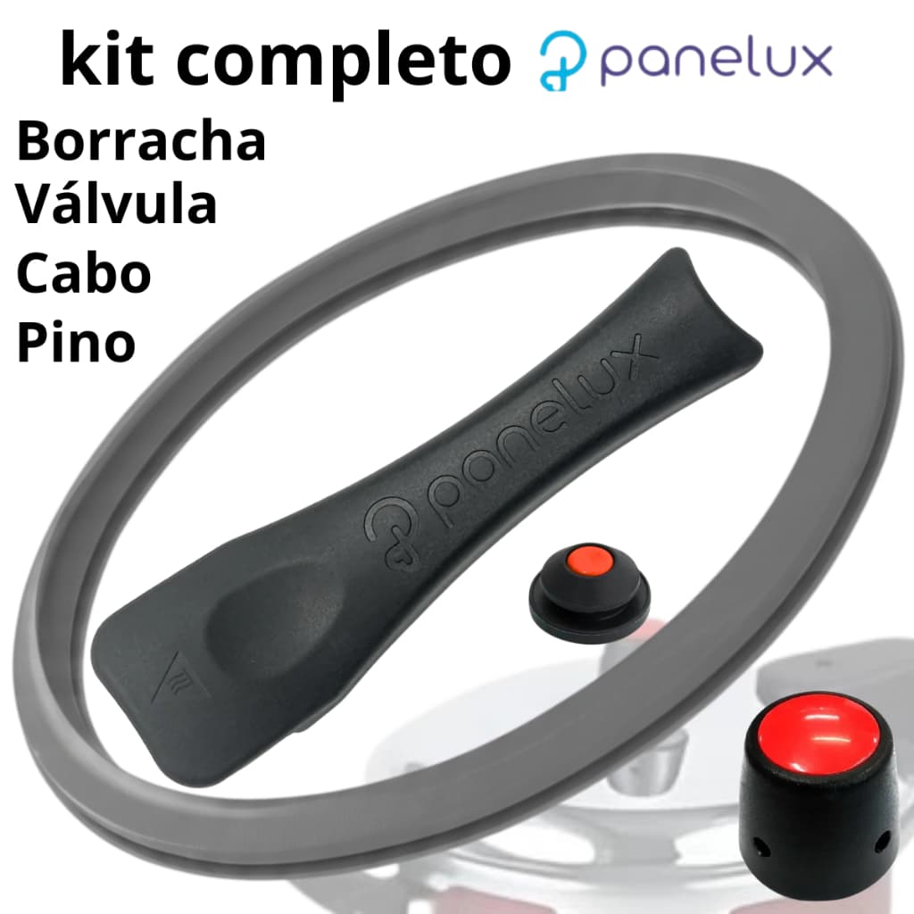 Kit Completo Panelux Cabo+Válvula+Pino+Borracha Para Panela de Pressão Panelux Magnific 4,5 Lts
