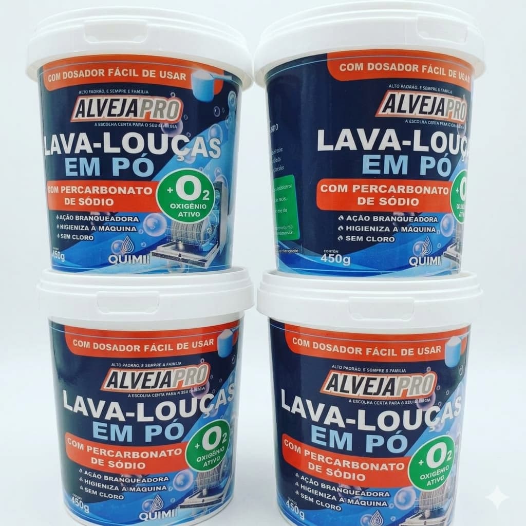 Lava Louças Em Pó Potente Percarbonato De Sódio Dosador 450g