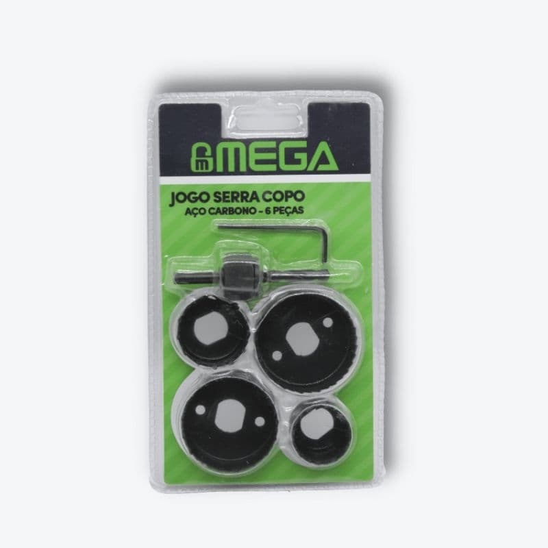 Jogo Serra Copo 6 Peças Profissional Madeira Gesso PVC 32 A 54mm- MEGA