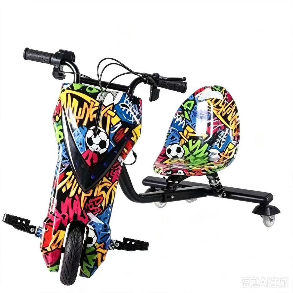 Carrinho Drift Elétrico Infantil 3 Rodas com Bluetooth, Capacete e Joelheira Brinde, Scooter de Derrapagem para Criança