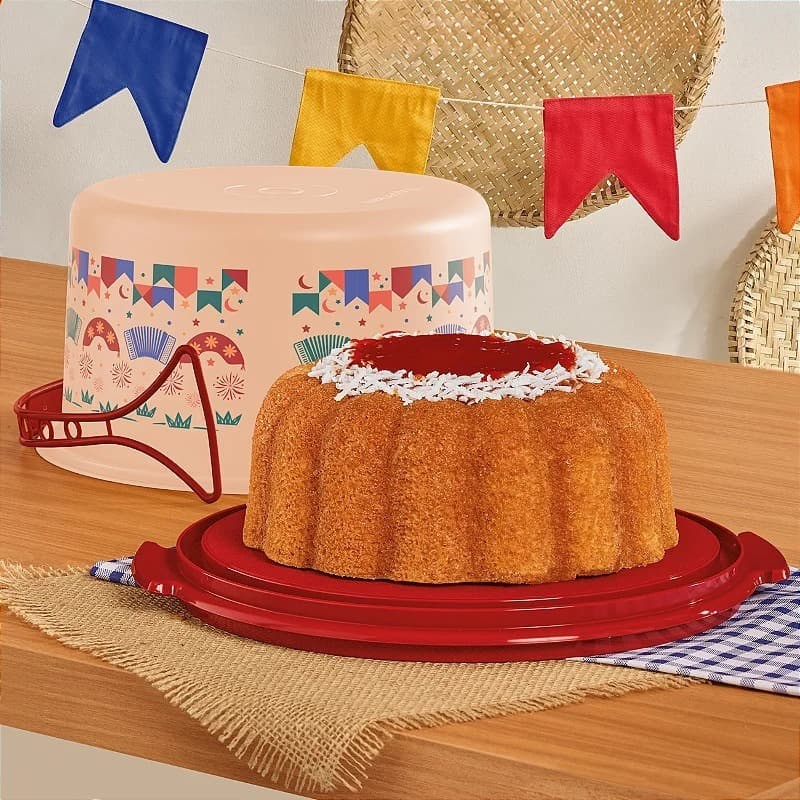 BIG CAKE TUPPERWARE SABOR DE ARRAIÁ – PORTA BOLO ORIGINAL