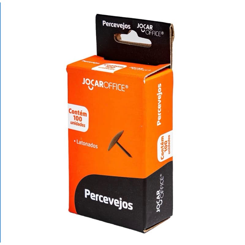 Percevejo Latonado Jocar Office 300 Unidades Dourado para Papel EVA Cortiça Madeira