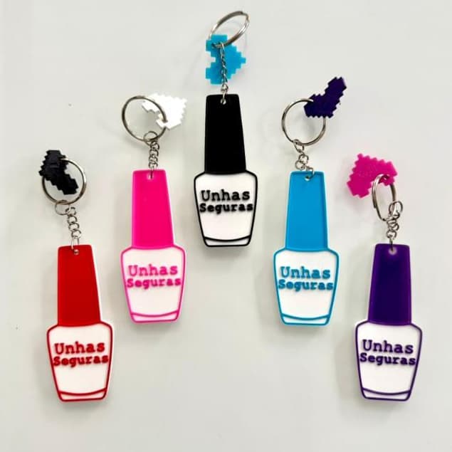 Chaveiro Abridor de Lata Esmalte Protetor de Unhas Brinde Prático Seguro Mimo