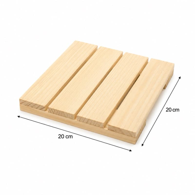 Suporte Para Vaso de Planta 20x20cm em Madeira Pinus – Base para Vasos e Plantas