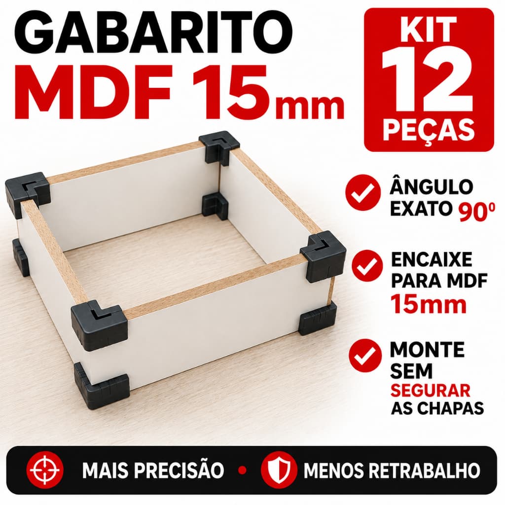 Kit Gabaritos 15mm MDF Montagem De Nichos Moveis Caixas