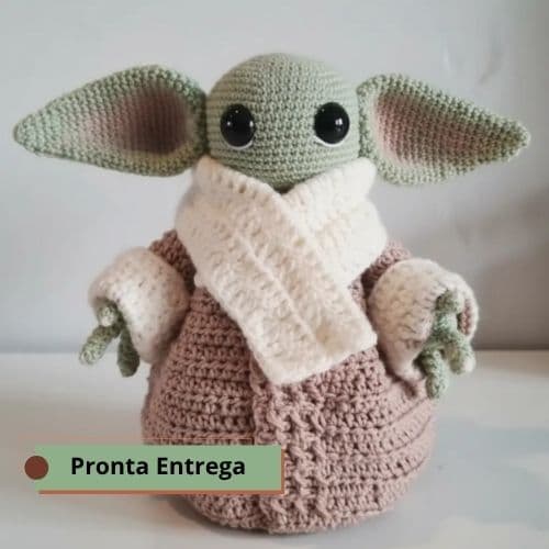 Baby Yoda em Crochê | Amigurumi Inspirado em Grogu | Boneco Artesanal Geek Colecionável