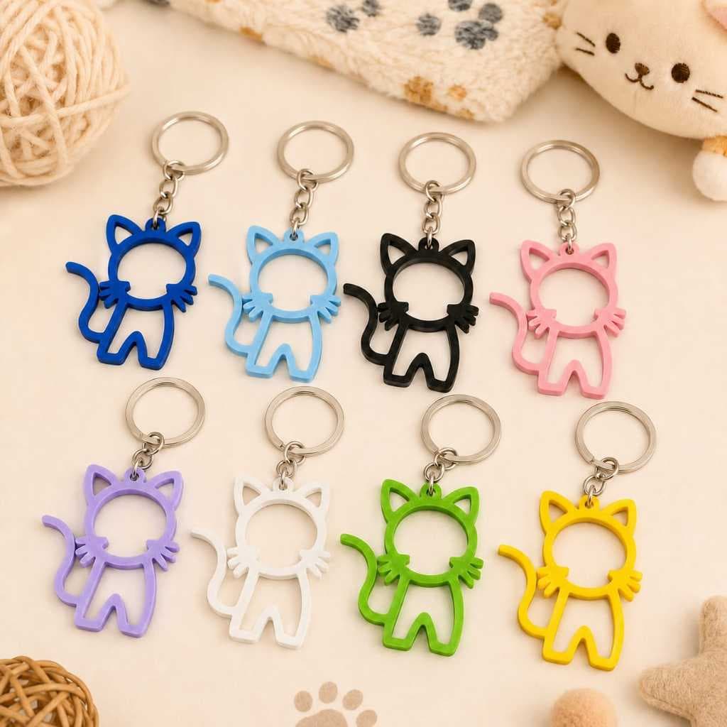 Chaveiro Gatinho 3D – Fofo, Leve e Colorido | Diversas Cores