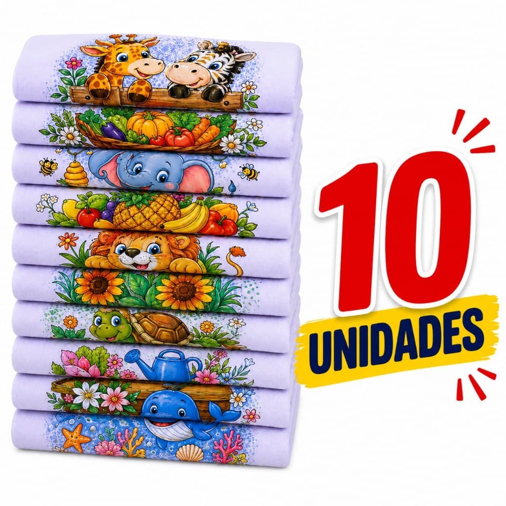 Panos de Prato Premium Kit Econômico com 10 Peças