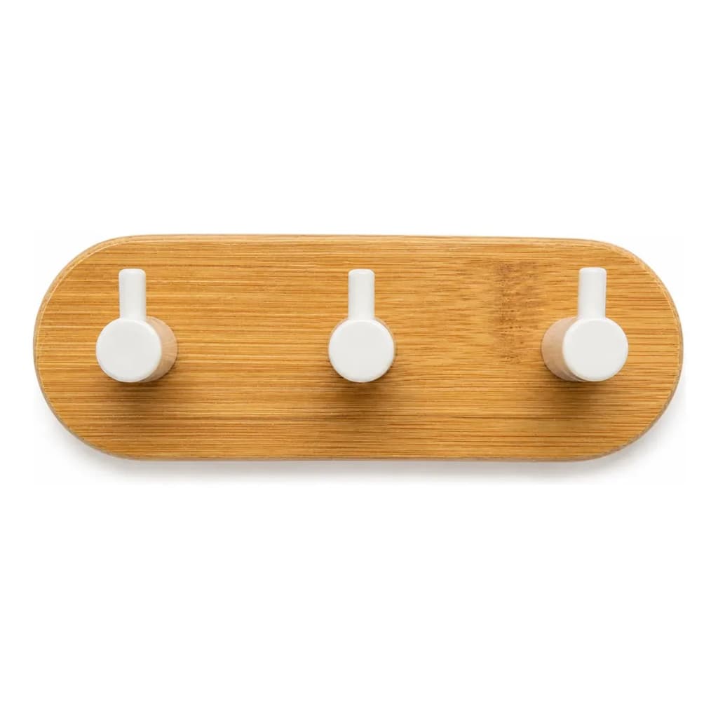 Cabideiro de Parede WOOD com 3 GANCHOS – Ferro e Bambu