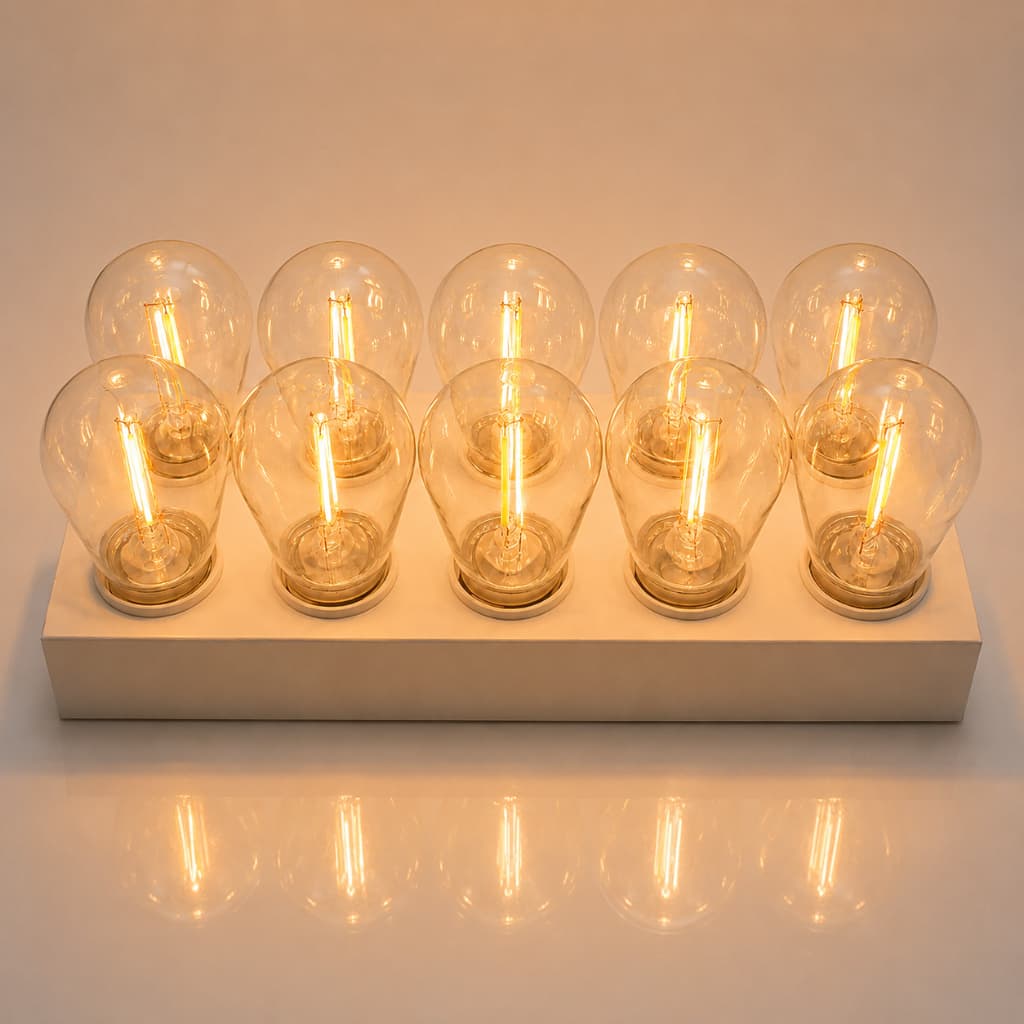 10 Mini Lâmpada Led Para Varal Festa Bolinha Filamento Transparente 1w Âmbar 110v