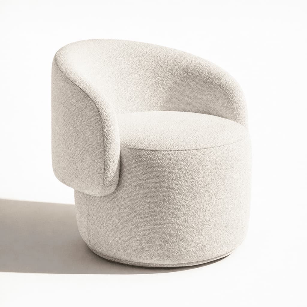 Poltrona Decorativa Aisha - Poltrona Para Decoração, Sala De Estar E Recepção De Boucle Luxuoso