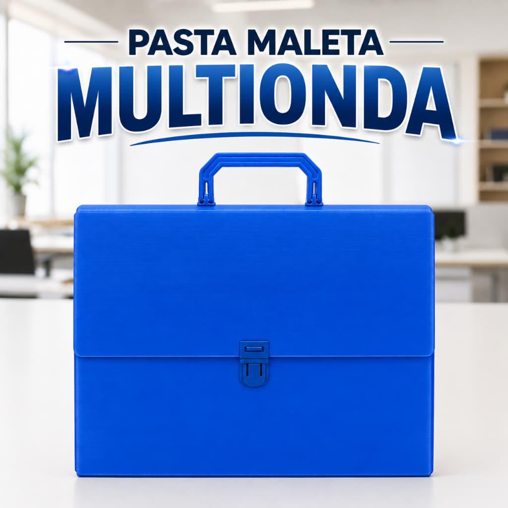 Pasta Maleta Polionda Azul C/Alca Oficio Alaplast