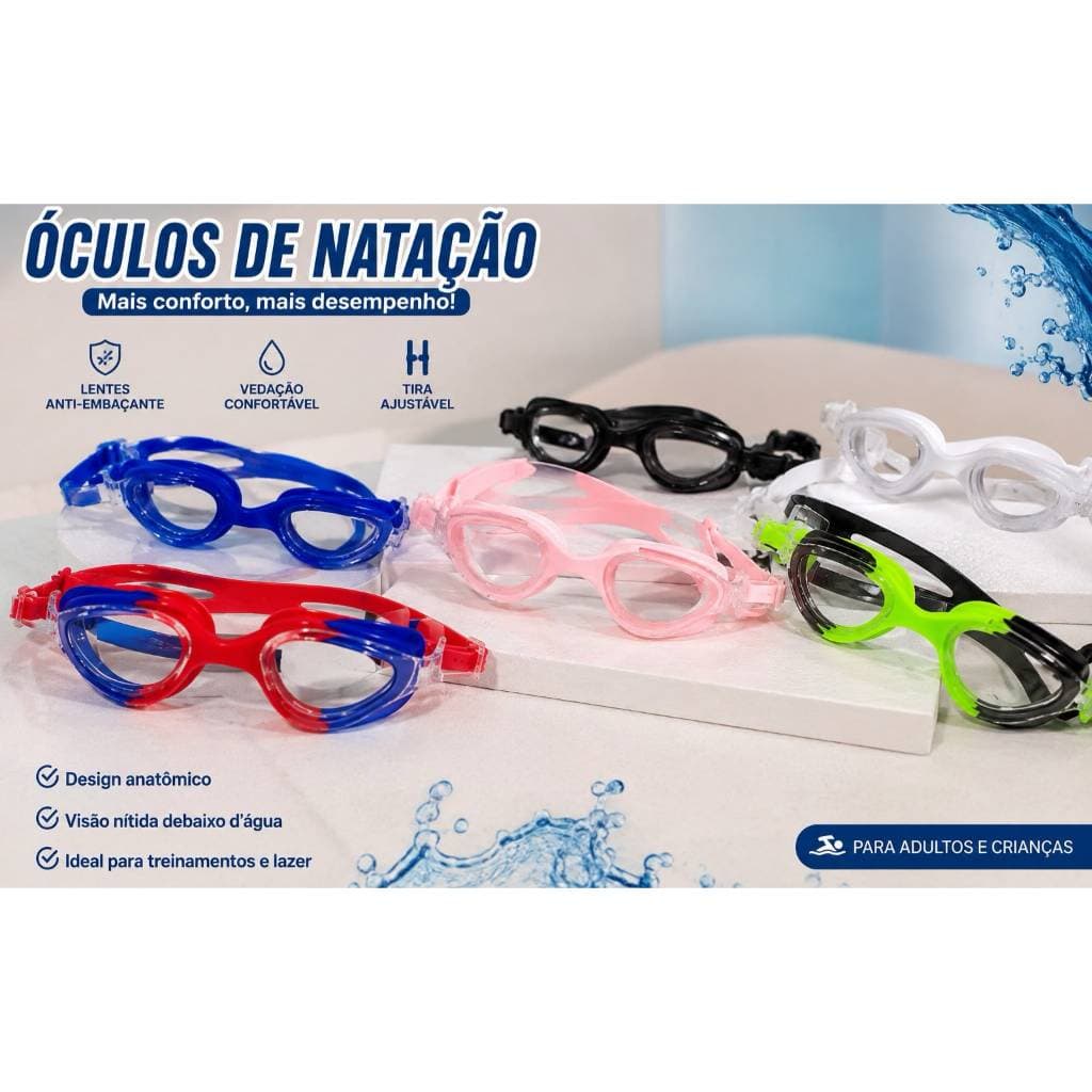 Óculos De Natação Profissional Antiembaçante com protetor auricular