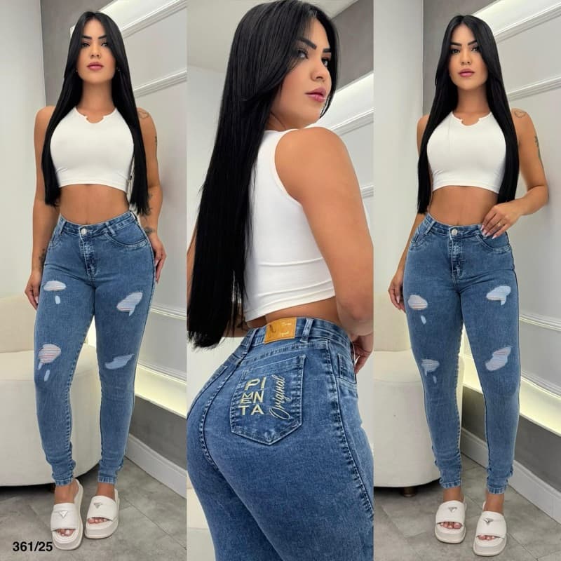 calça jeans pimenta original skinny com lycra