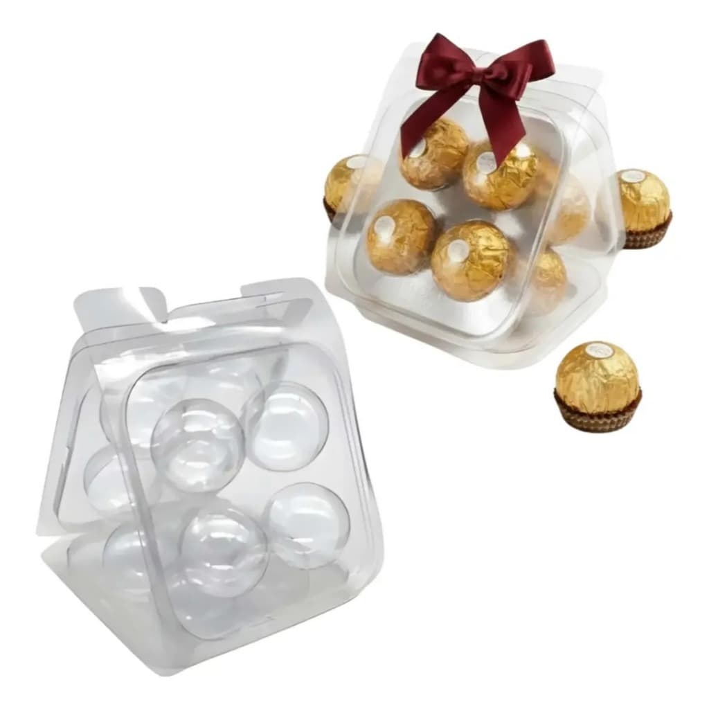 03 Maletinhas Para Brigadeiros Até 20g Flip Bag Transparente Com 12 Cavidades Lembrancinha 1001