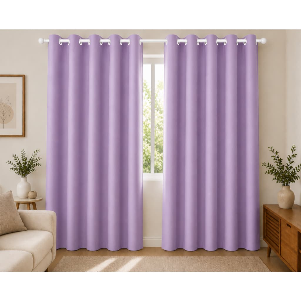 Cortina Oxford Lisa Lilás para Sala e Quarto com Ilhós 3,00x2,80 / 2,50 / 2,30